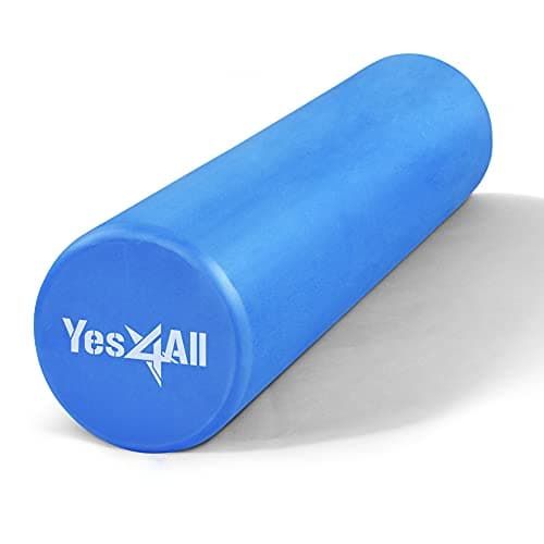 Yes4All Foam Roller - EVA Medium Firmness, Back Roller for Stretching, Yoga & Balance Training, Ideal for Experienced Users (24in / 61cm, Blue)
