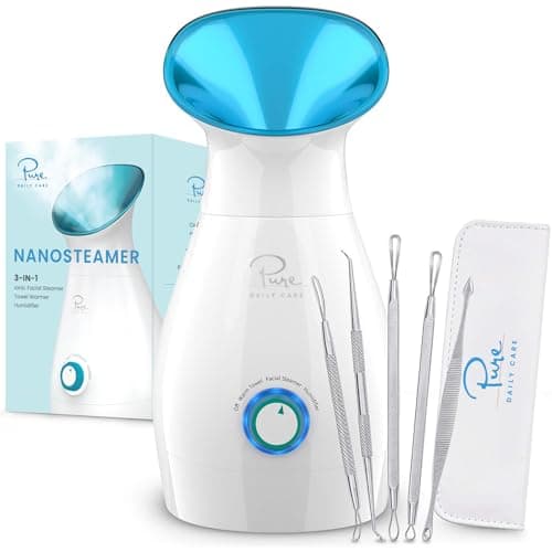 Ionic NanoSteamer - 3-in-1 Facial Steamer with Precise Temp Control - Atomizer - Mist - Humidifier- Unclogs Pores - Blackheads - Spa Quality -...