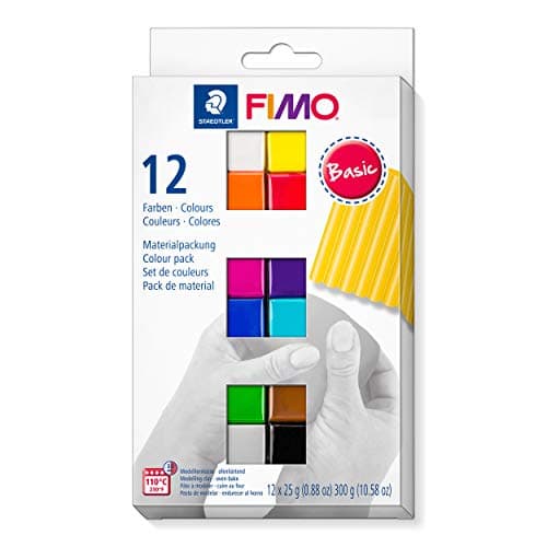 STAEDTLER FIMO Soft Polymer Clay - Oven Bake Clay for Jewelry, Sculpting, Crafting, 12 Assorted Colors, 8023 C12-1