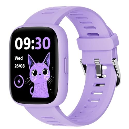 BIGGERFIVE Montre intelligente pour enfants, podomètre de montre de suivi d'activité de 1,8", fréquence cardiaque, étanchéité IP68, moniteur de sommeil, compteur de pas de calories, 5 puzzles...