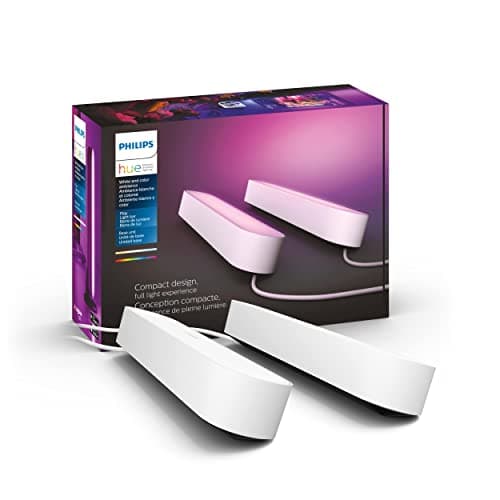 Kit de base de barre lumineuse Philips Hue Smart Play, Blanc - Lumière LED à couleur changeante White & Color Ambiance - Paquet de 2 - Nécessite un pont - Contrôle avec application -...