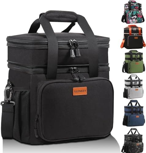 Expandable Large Lunch Bag, Double Deck Insulated Lunch Box Leakproof Durable Soft Cooler Bag for Men Women Adults Work Construction Beach Picnic...