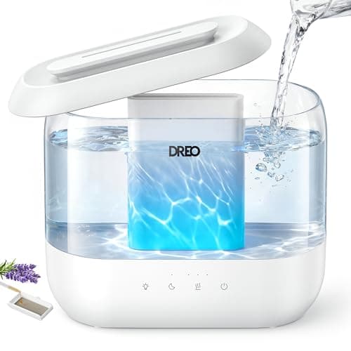 Humidificateurs DREO pour chambre à coucher, humidificateur à brume fraîche surdimensionné de 4 L à remplissage supérieur, autonomie de 36 heures, système d'air ultrasonique silencieux de 28 dB...