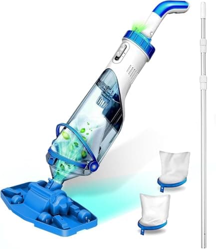 Cordless Handheld Pool Vacuum with Telescopic Pole, Rechargeable Hot Tub SPA Vacuum, 18GPM Powerful Suction, 60Min Runtime, Pools up to 88",...