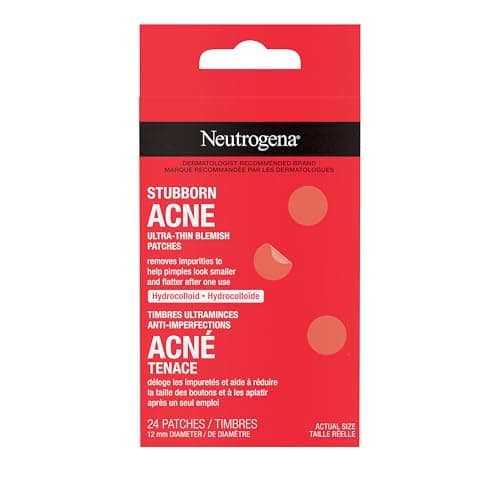 Neutrogena Patchs contre les imperfections d'acné tenaces, traitement hydrocolloïde des taches, patch de soin des boutons, hypoallergénique, 24 patchs par paquet