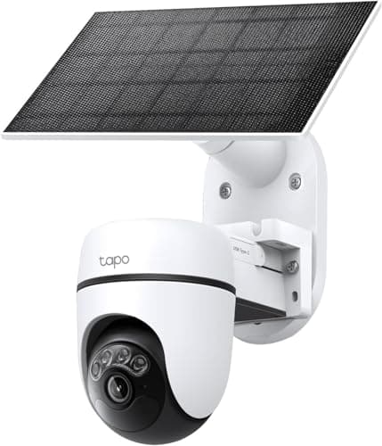 Tapo Solar-Powered Pan/Tilt Outdoor Security Camera Kit, Wireless, 2K 3MP, 360° AI Tracking, No Monthly Fee, Person/Vehicle Detection, Color Night...