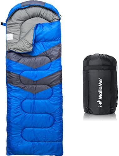 MalloMe Sleeping Bag for Adults Kids Boys & Girls for Winter, Fall & Spring - Single & Double - Waterproof Lightweight & Portable Backpacking...