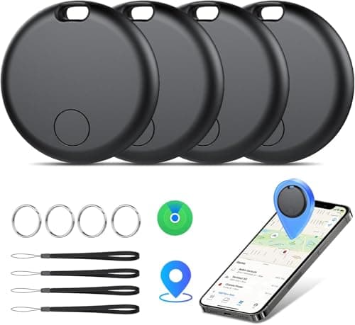 Air Tracker Tags-4 Pack: Smart Bluetooth Tracker, Item Finder Works with Apple Find My (iOS Only) App, Trakcer Tag Locator for Keys, Luggage,...