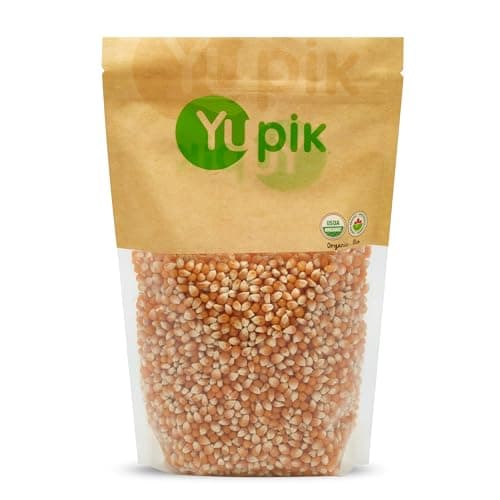Yupik Organic Popcorn, 1 kg, Non-GMO, Vegan, Gluten-Free, Raw, Kosher, No Additives & Preservatives, Whole Kernel with Nutty Flavour, Perfect for...