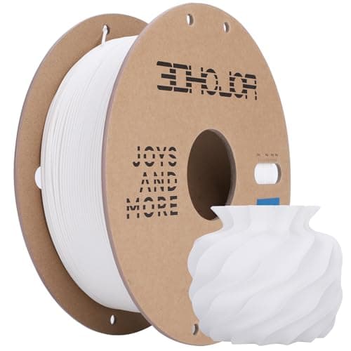 Filament PLA mat 3DHoJor 1,75 mm blanc, filament PLA mat pour imprimante 3D, bobine de 1 kg (2,2 lb) bobine en carton, filament d'impression 3D pour...