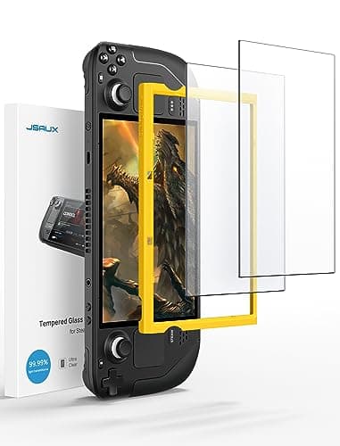 JSAUX 2-Pack Steam Deck Screen Protector, Anti Glare Protector 9H Hardness Easy to Install with Guiding Frame Scratch Resistant Matte Tempered...