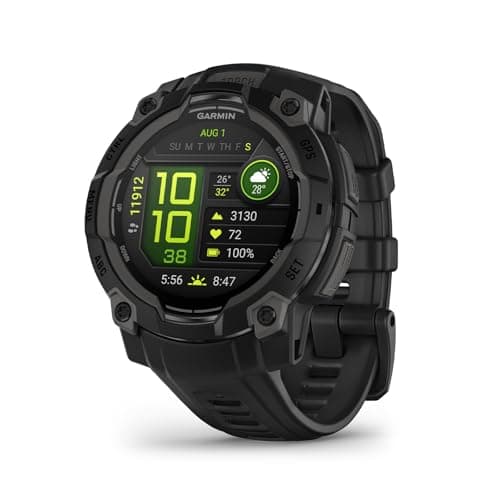Garmin Instinct® 3 45 mm, écran AMOLED, montre intelligente GPS d'extérieur robuste, lunette renforcée en métal, lampe de poche intégrée, jusqu'à 18 jours d'autonomie,...