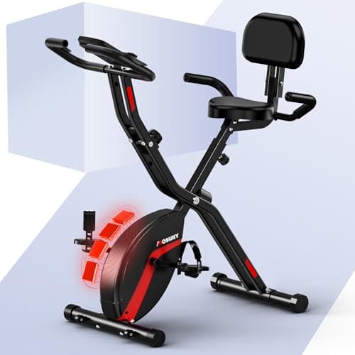 Vélo d'exercice, MOSUNY 2025 nouveau vélo stationnaire pliable avec 16 niveaux de résistance magnétique, vélos d'exercice pliants...