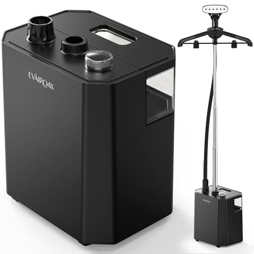 EVAIROAX 1800W Défroisseur vapeur professionnel pour vêtements, 90 minutes de vapeur puissante continue avec réservoir d'eau de 2,9 L, pince à pantalon et...