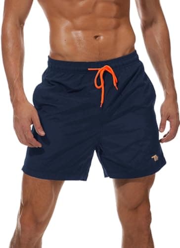 TBMPOY Short de bain pour homme à séchage rapide avec doublure en maille (CA Navy L)