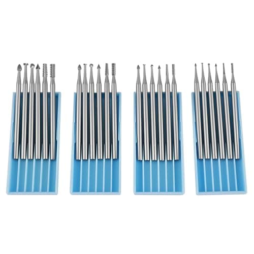 24 Pcs 3/32" (2.3mm) Round Shank Tungsten Steel Wood Carving Drill Bits for Rotary Tools, Compatible with Engraving Pen, Ideal for Precision Wood...