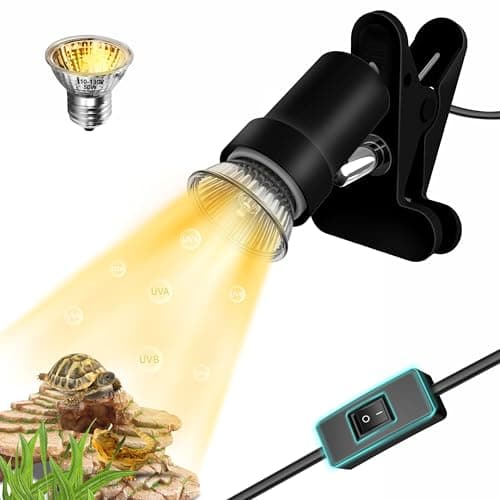 GOZILLA Lampe chauffante pour reptiles, lampe tortue avec ampoule tortue UVA/UVB 50 W, pince rotative à 360° pour reptiles, lumière pour amphibiens et reptiles...