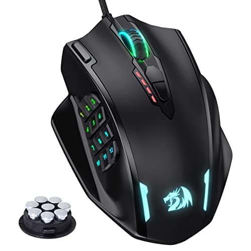 Redragon M908 Impact RGB Gaming Mouse, 12,400 DPI Wired Laser MMO Mouse with High Precision Actuation, 12 Macro Side Buttons and 16.8 Million...
