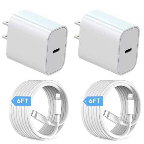 iPhone Charger Fast Charging,[MFi Certified] 2 Pack Long USB C iPhone Charger Block, Fast Charger iPhone with USB C to Lightning Cable,Compatible...