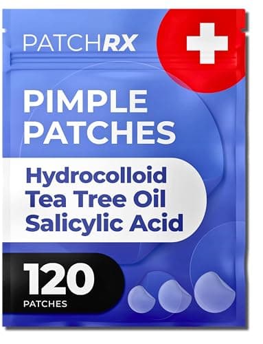 PatchRx Pimple Patches Salicylic Acid (120 Pack), Salicylic Acid Pimple Patches - Zit Patch and Pimple Stickers - Dots for Pimple