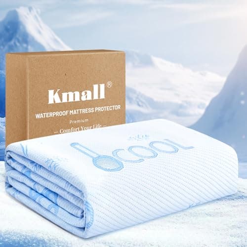 Cooling Full Size Mattress Protector - 100% Waterproof & Breathable Cool 3D Air Fabric Bed Mattress Cover, Ultra Soft Noiseless Mattress Pad for...