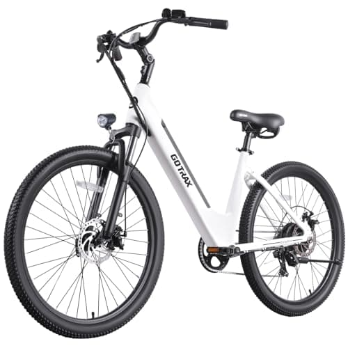 Gotrax Dolphin 26" Electric Bike, Max Range 48Km(Pedal-assist1)&31Km/h Power by Peak 500W, 5 Pedal-Assist Levels&Front Suspension, 7-Speed&Boost...