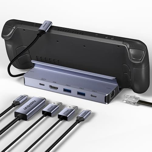 BENFEI Steam Deck Dock, Docking Station for Steam Deck (OLED)/ROG Ally/Legion Go, 6-in-1 USB C Hub with HDMI 4K@60Hz, 1Gbps Ethernet, 1xUSB C 2X...