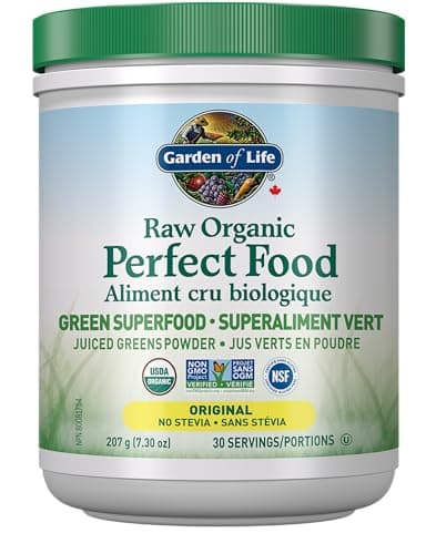 Garden of Life Raw Organic Perfect Food Green Superfood Original 207 gram."Raw Organic Perfect Food is packed with 40 nutrient-dense ingredients,...