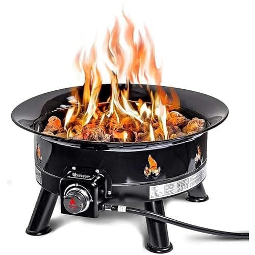 Outland Living Firebowl, Smokeless Fire Pit, Round Outdoor Portable Propane Gas Fire Pit with UV and Weather Resistant Durable Cover, 24-Inch...