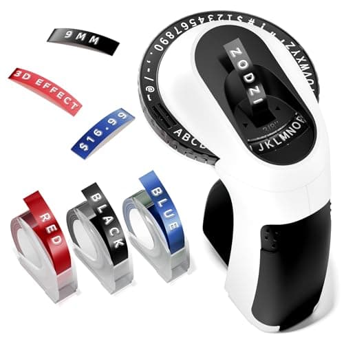 Zodzi Embossing Label Maker,Vintage Embossed Label Makers,Manual Retro Label Maker Machine for Home Office Scrapbook & Printmaking Supplies,Old...