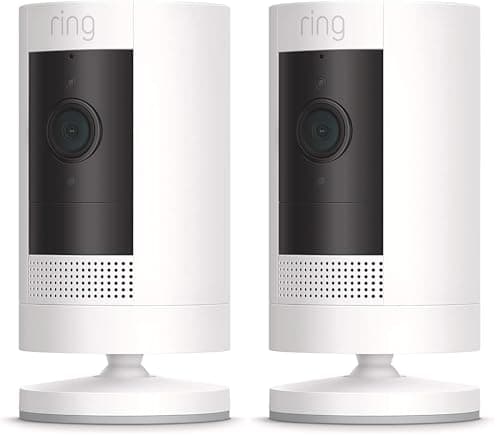 Caméra extérieure Ring (Stick Up Cam) | Caméra extérieure résistante aux intempéries, visualisation en direct, vision nocturne couleur, conversation bidirectionnelle, alertes de mouvement, fonctionne avec Alexa |...