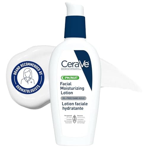 CeraVe Facial Moisturizing Lotion Pm | Ultra Lightweight, Night Face Moisturizer With Hyaluronic Acid | Fragrance Free, 89 Milliliters (1 Pack)