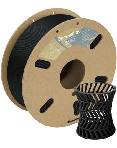 Filament DURAMIC 3D PLA Plus (PLA+) 1,75 mm noir 1 kg, filament d'imprimante 3D Tough PLA Pro 8 fois résistant, carton S...