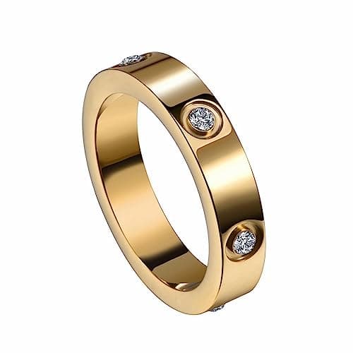 Love Friendship Ring 18K Gold White Gold Rose Silver Plated Cubic Zirconia Titanium Steel Stainless Steel Commitment Ring Wedding Girl Jewelry...