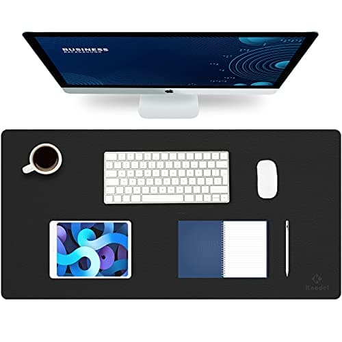 K Knodel Leather Desk Pad, Large Office Desk Protector, Laptop Mat for Desk, Desk Cover (31.5"x15.7", Black)