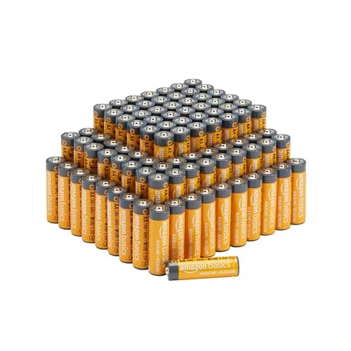 Amazon Basics Lot de 100 piles alcalines AA haute performance (lot de 1), durée de conservation de 10 ans, facile à ouvrir