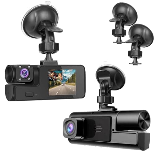 Caméra de tableau de bord double 1080P pour enregistreur vidéo de sécurité de voiture avant et intérieur de voiture, caméra de véhicule grand angle 170 °, WDR, capteur G, écran IPS 2 '', boucle...