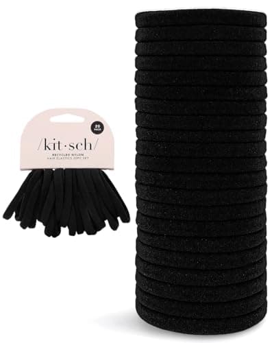 Kitsch Nylon Hair Ties No Damage - Stretchable Hair Bands for Strong All-Day Hold, Ponytail Holders | Hair Accessories for Girls | Ideal Gifts for...