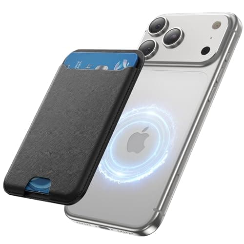 for MagSafe Wallet, 3 Card Holder, Magnetic Slim Phone Wallet for iPhone 17/16/15/14/13/12 Pro Max Plus Air Series,RFID Blocking Vegan Leather,Black