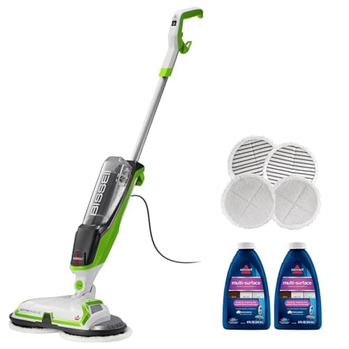 Bissell Spinwave Cord Powered Hard Floor Mop 2039C - Quiet Operation with On Demand Spray for Sealed Hard Floor Surfaces - Includes Trial Formula,...
