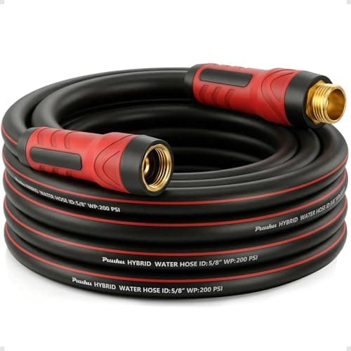 Tuyau d'arrosage 25 pieds x 5/8", tuyau d'eau flexible de qualité supérieure, non extensible, robuste, sans pli, étanche, tuyau hybride léger avec mâle à femelle...