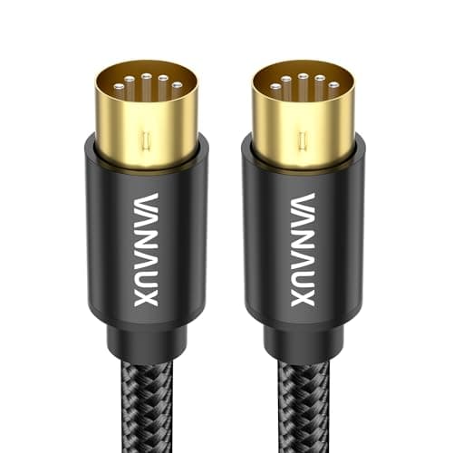 Câble MIDI VANAUX, câble MIDI mâle à mâle 5 broches compatible avec clavier MIDI, synthétiseur de clavier, synthétiseur en rack, échantillonneur, carte son externe, son...