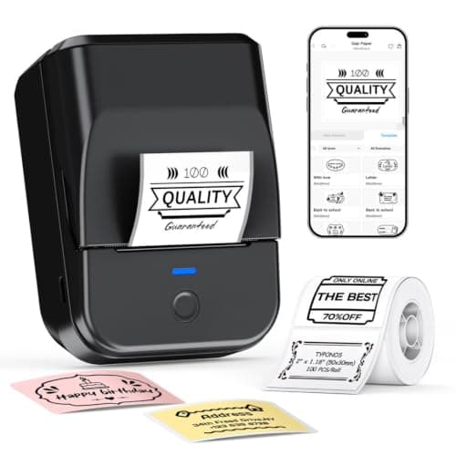TYPONOS PM240 Label Maker Machine with Tapes, 2" Portable Thermal Label Printer for Phone & PC, Bluetooth Label Maker wi