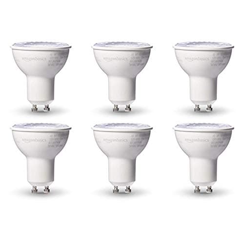 Amazon Basics 50W Equivalent, Warm White, Dimmable, 10,000 Hour Lifetime, MR16 (GU10 Base) LED Light Bulb | 6-Pack