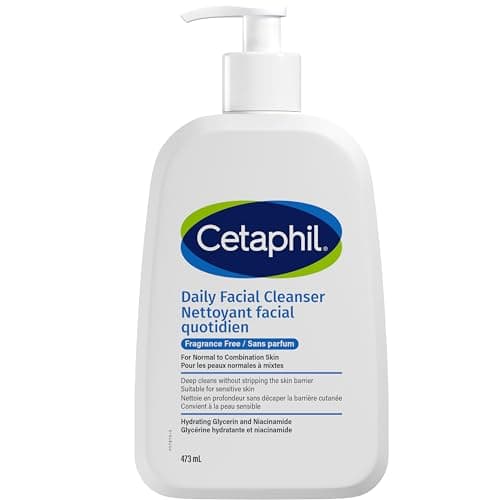 Cetaphil Daily Facial Cleanser Fragrance Free (473ml) - Deep Cleansing Face Wash, Ideal for Normal to Combination to Oily Skin, Dermatologist Tested ​