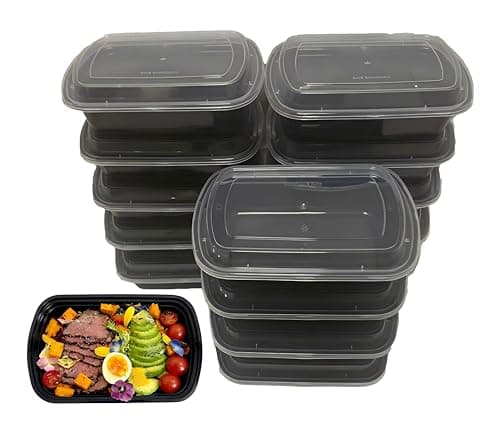 15Pack 38oz Reusable Plastic meal prep containers with lids, Rectangular Food Storage Container,Take out Containers ,Freezer/Microwave Safe