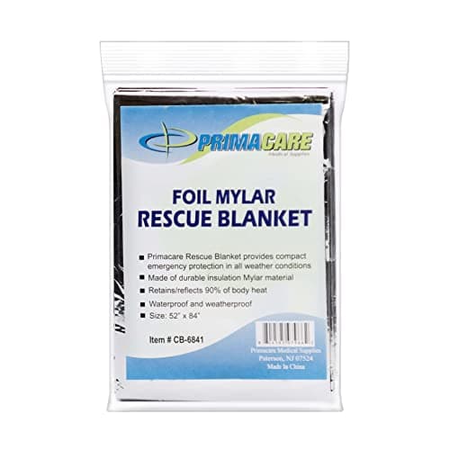 Primacare CB-6841 Couverture thermique d'urgence en Mylar, 82 pouces de longueur x 54 pouces de largeur