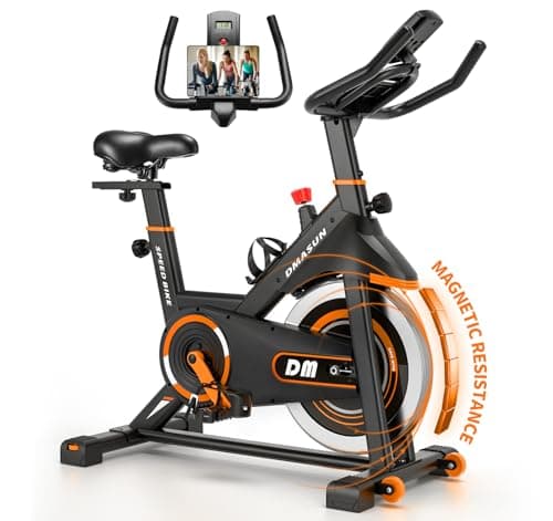 DMASUN Exercise Bike, Silent Magnetic Resistance Stationary Bike for Home with 330 LBS Capacity, Pedals with Anti-loosening Nuts, Indoor Bike with...