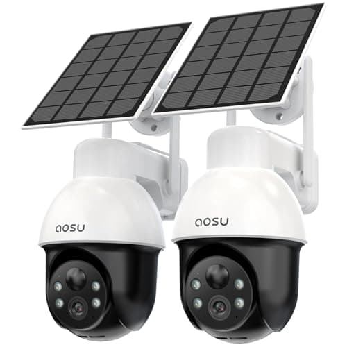 AOSU 3K/5MP Solar Security Cameras Wireless Outdoor, WiFi Camera Surveillance Exterieur for Home Security, Panoramic PTZ, Auto Tracking,...