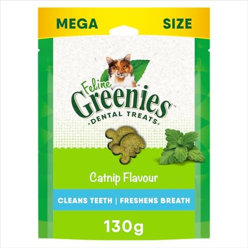 GREENIES Feline Cat Treats Soins dentaires naturels pour adultes, saveur herbe à chat, 4,6 oz. Poche